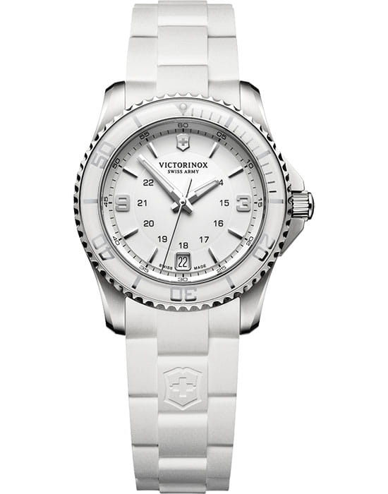 Victorinox Victorinox 241700  241700 кварцевые женские часы белый циферблат, браслет каучук — вид спереди