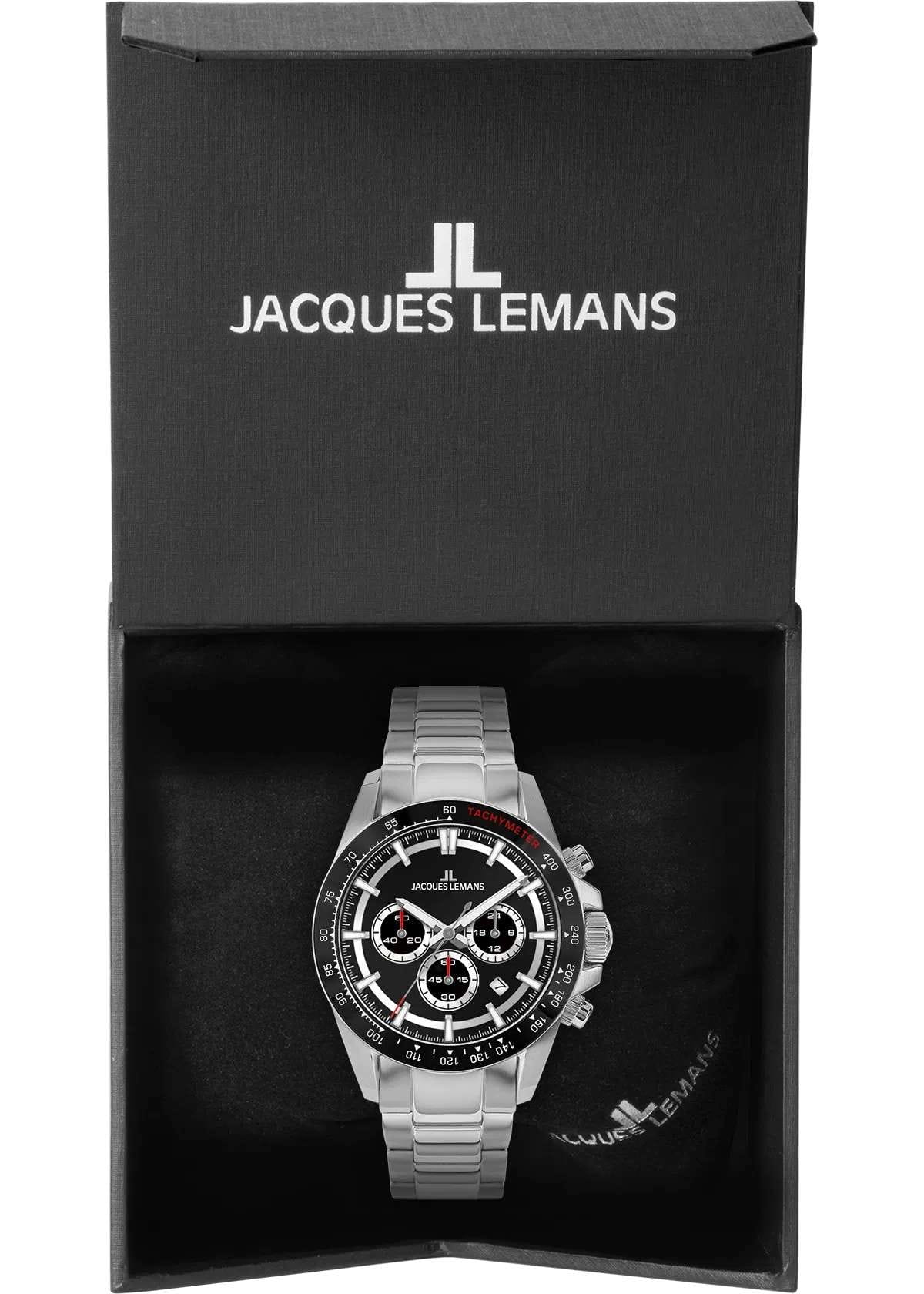 Jacques Lemans 1-2207A мужские часы застежка крупным планом