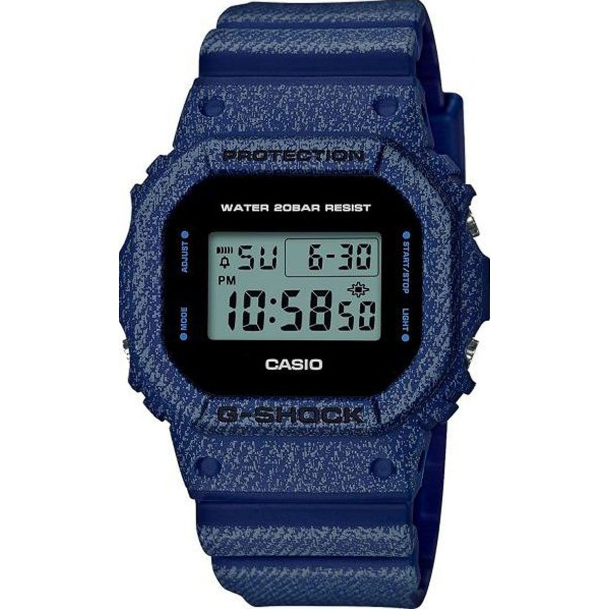 Casio Casio G-Shock DW-5600DE-2E DW-5600 DW-5600DE-2E электронные мужские часы черный циферблат, браслет пластик — вид спереди