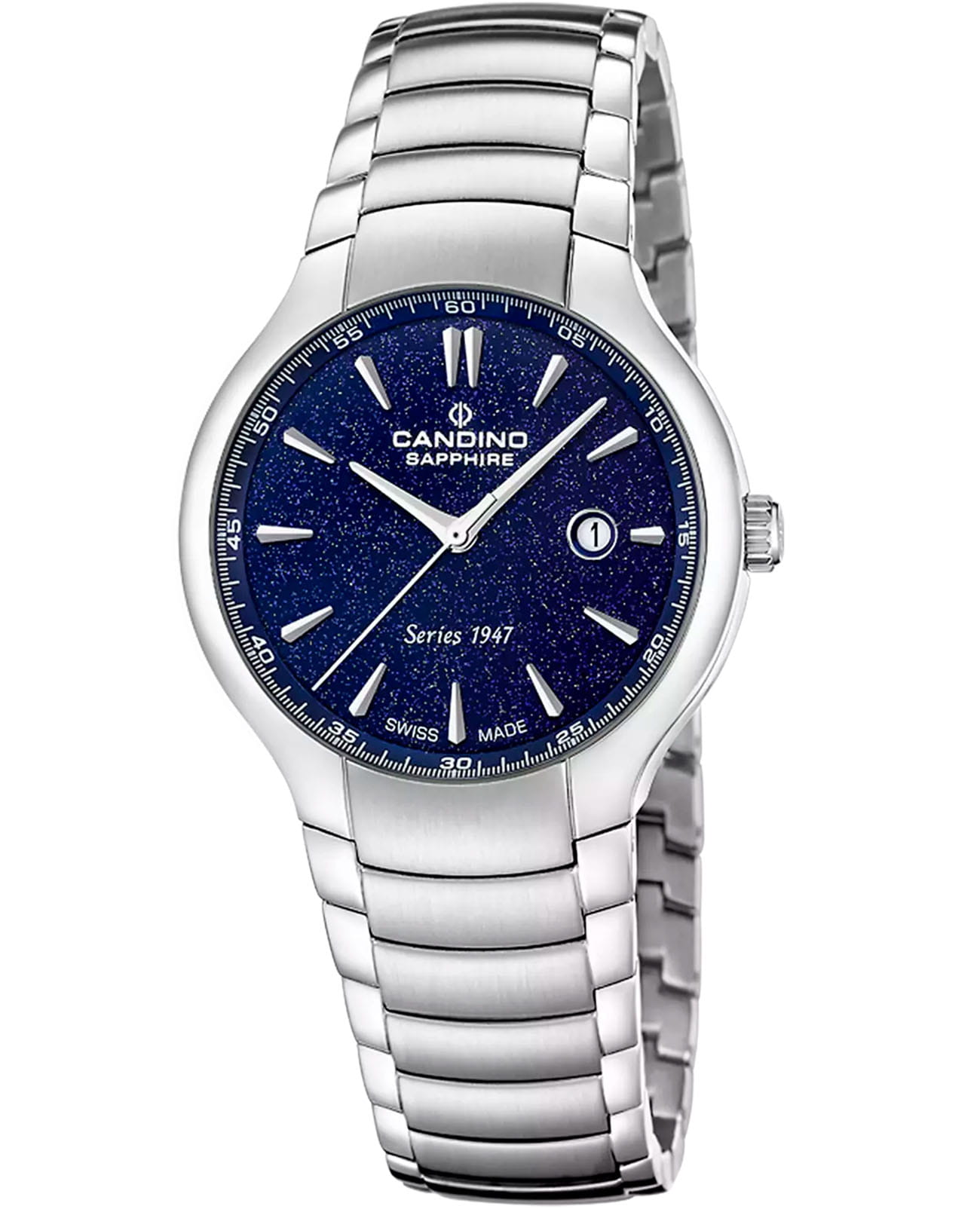 Candino Candino Swiss C4793/3  C4793/3 кварцевые женские часы синий циферблат, браслет нержавеющая сталь — вид спереди