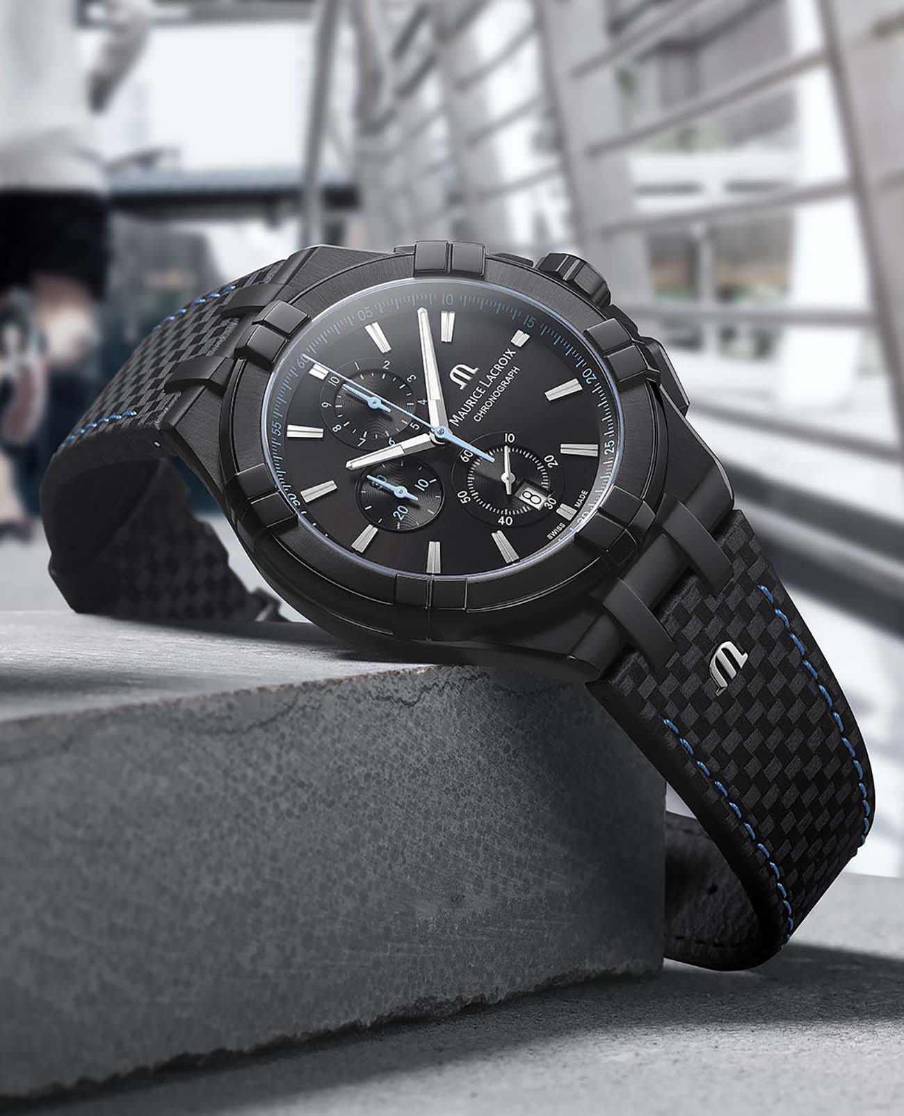 Maurice Lacroix Maurice Lacroix Aikon Chronograph AI1018-PVB01-337-1  - задняя крышка сталь металл корпуса, швейцария часы
