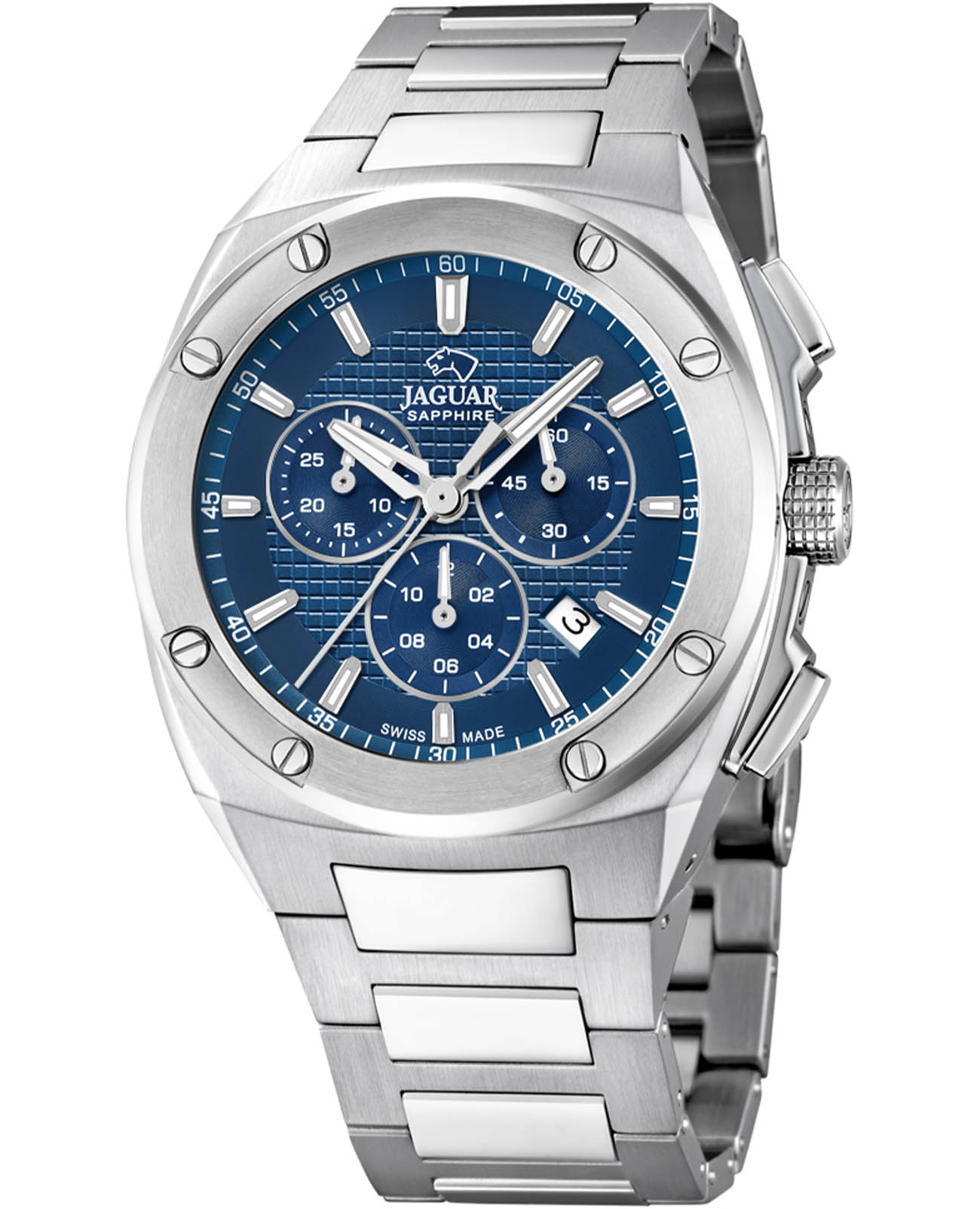 Jaguar Jaguar Executive Chrono J805/B  J805/B кварцевые мужские часы синий циферблат, браслет нержавеющая сталь — вид спереди