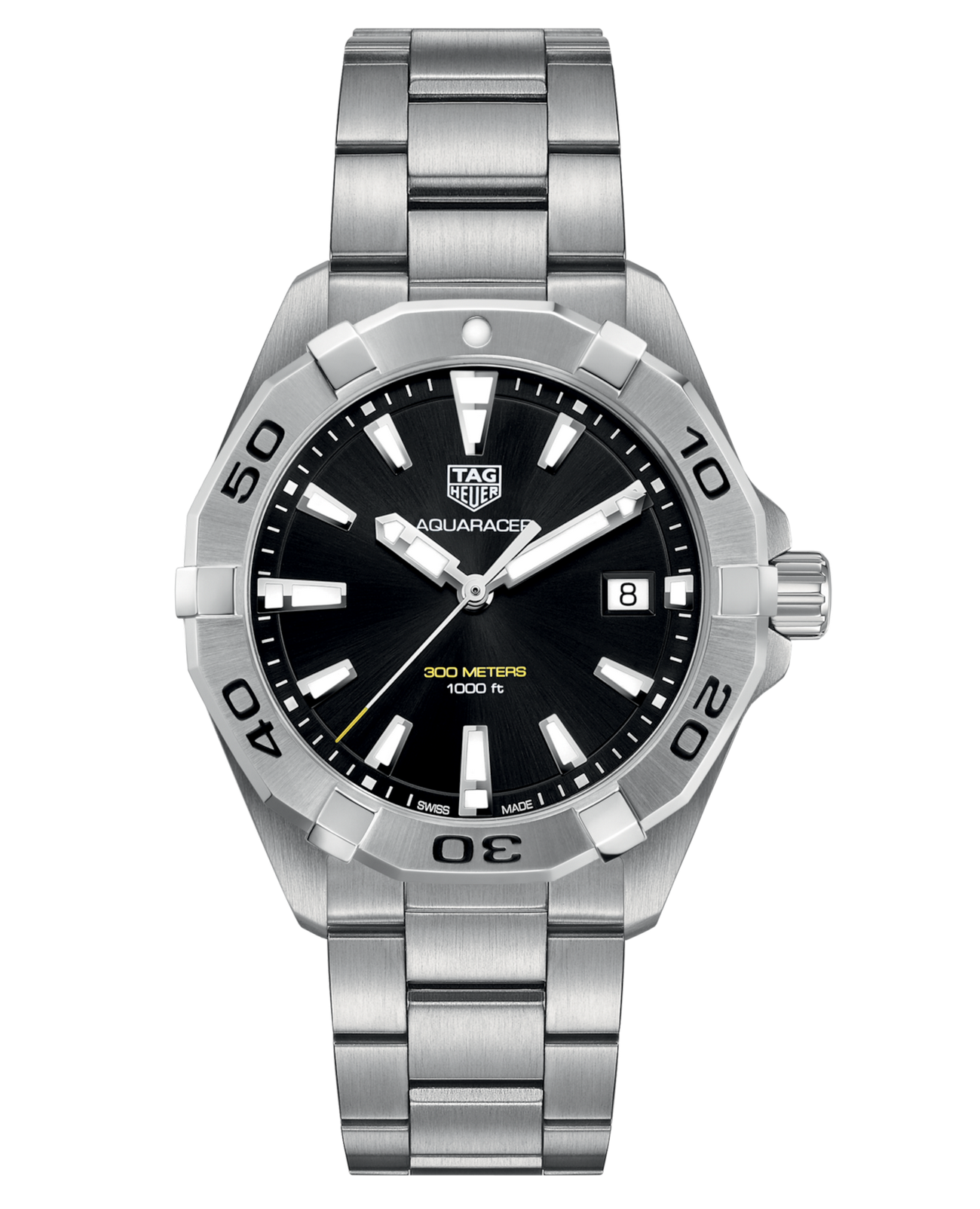 TAG Heuer TAG Heuer Aquaracer Professional 300 WBD1110.BA0928  WBD1110.BA0928 кварцевые мужские часы черный циферблат, браслет нержавеющая сталь — вид спереди