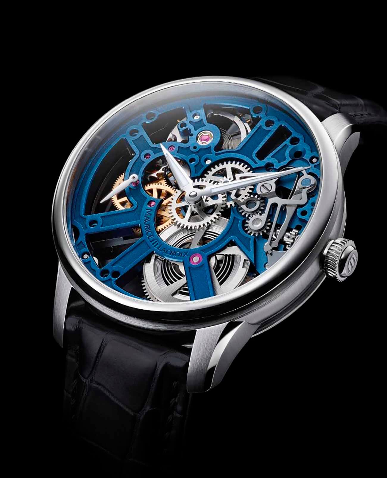 Maurice Lacroix Maurice Lacroix Masterpiece Skeleton MP7228-SS001-004-1, masterpiece швейцария мужские часы на браслете кожаный боковой вид