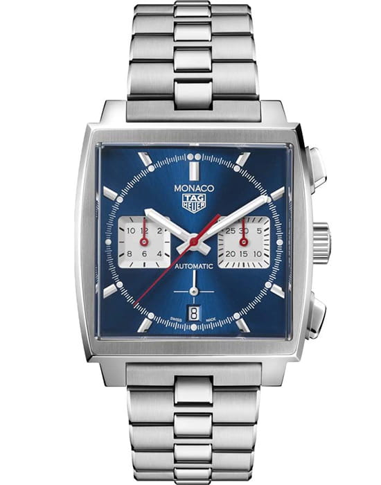 TAG Heuer TAG Heuer Monaco CBL2111.BA0644  CBL2111.BA0644 механические мужские часы синий циферблат, браслет нержавеющая сталь — вид спереди