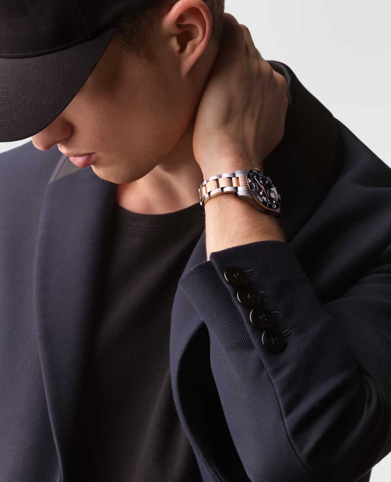 Longines Longines HydroConquest L3.782.3.58.7 мужские часы черный циферблат на запястье