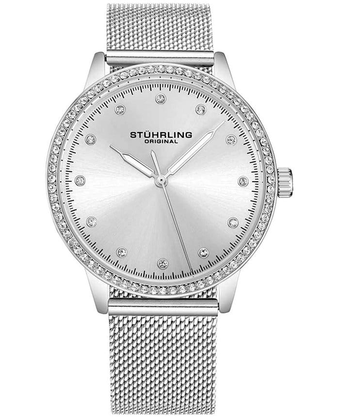 Stuhrling Stuhrling Dorset 3904.1  3904.1 кварцевые женские часы серебристый циферблат, браслет нержавеющая сталь — вид спереди