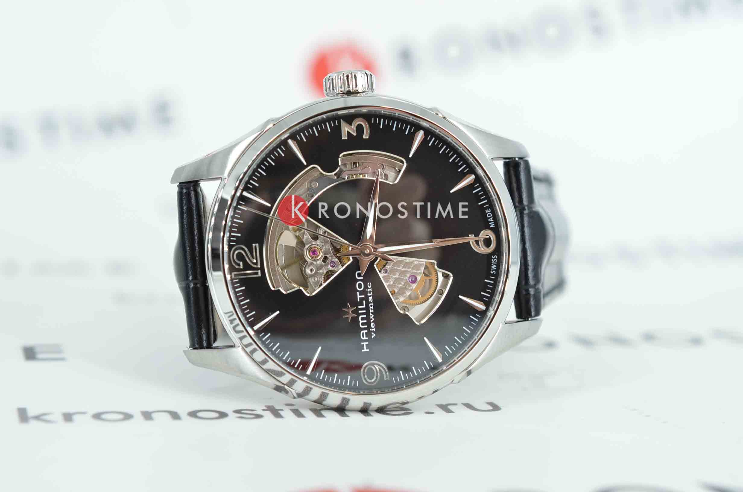 Hamilton Hamilton Jazzmaster Open Heart Auto H32705731, jazzmaster швейцария мужские часы на браслете кожаный боковой вид