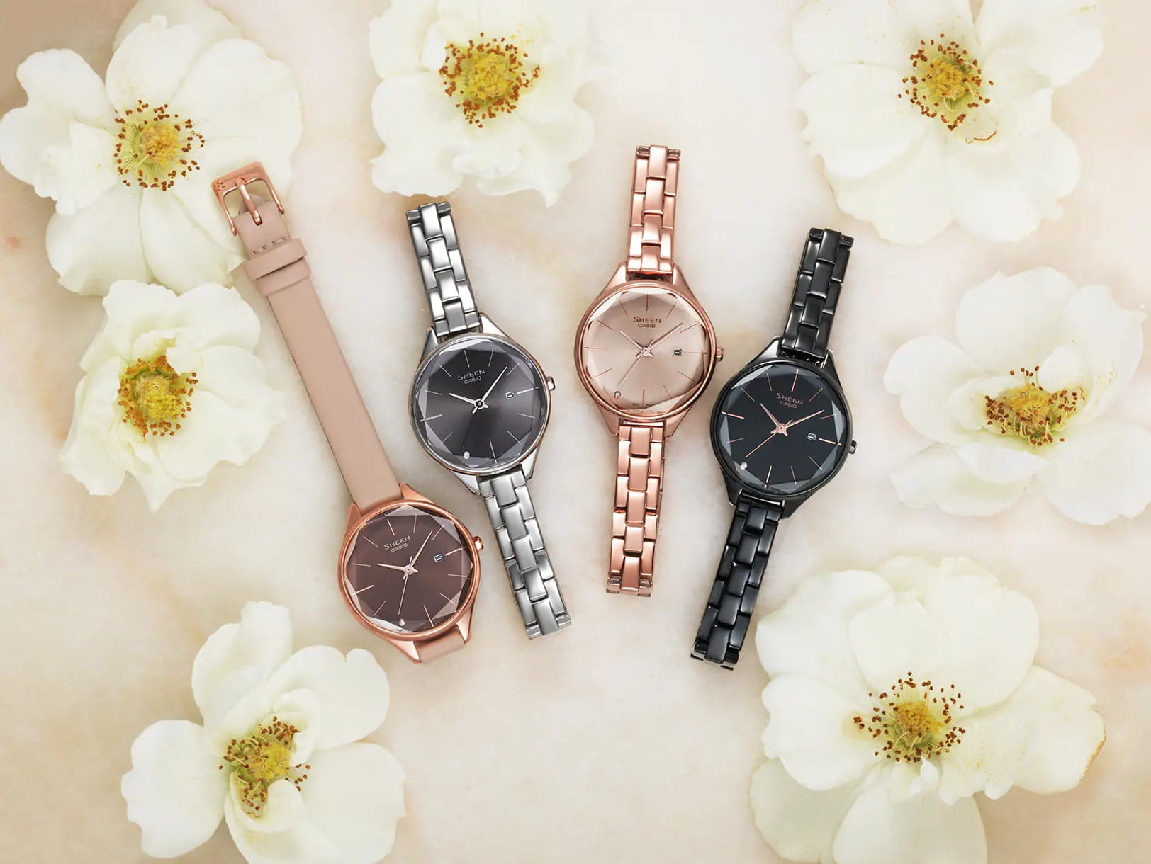 Casio Casio Sheen SHE-4062BD-1A , наручные женские часы фото под углом