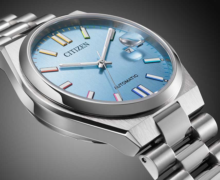Citizen Citizen Tsuyosa NJ0151-53L мужские часы голубой циферблат на запястье