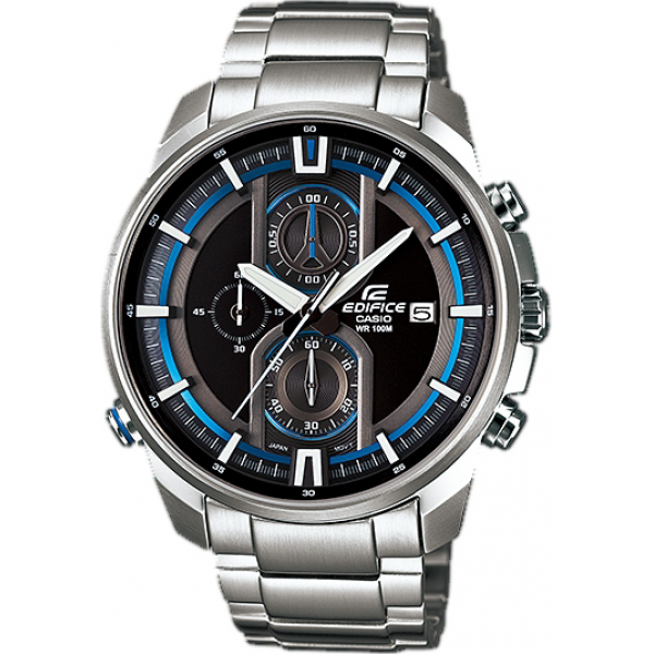 Casio Casio Edifice EFR-533D-1A EFR EFR-533D-1A кварцевые мужские часы черный циферблат, браслет  — вид спереди