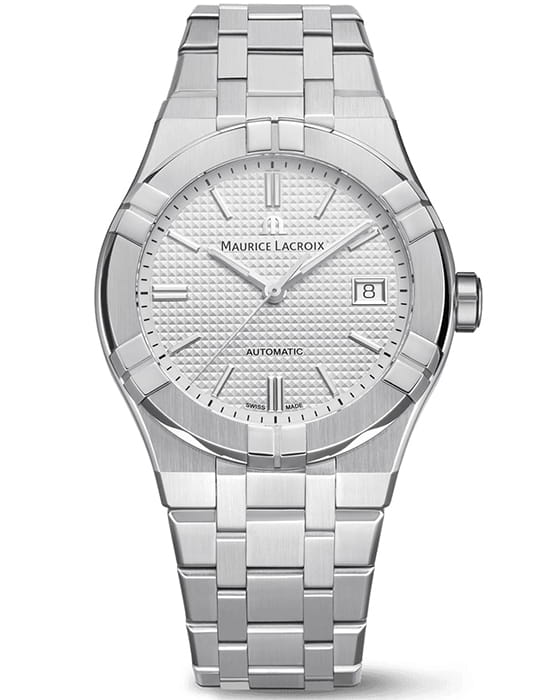 Maurice Lacroix Maurice Lacroix Aikon Automatic Date AI6007-SS002-130-1  AI6007-SS002-130-1 механические женские часы белый циферблат, браслет нержавеющая сталь — вид спереди