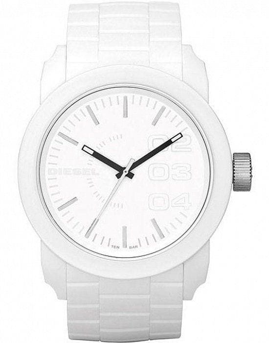 Diesel Diesel MS9 Chrono DZ1436  DZ1436 кварцевые мужские часы белый циферблат, браслет силикон — вид спереди