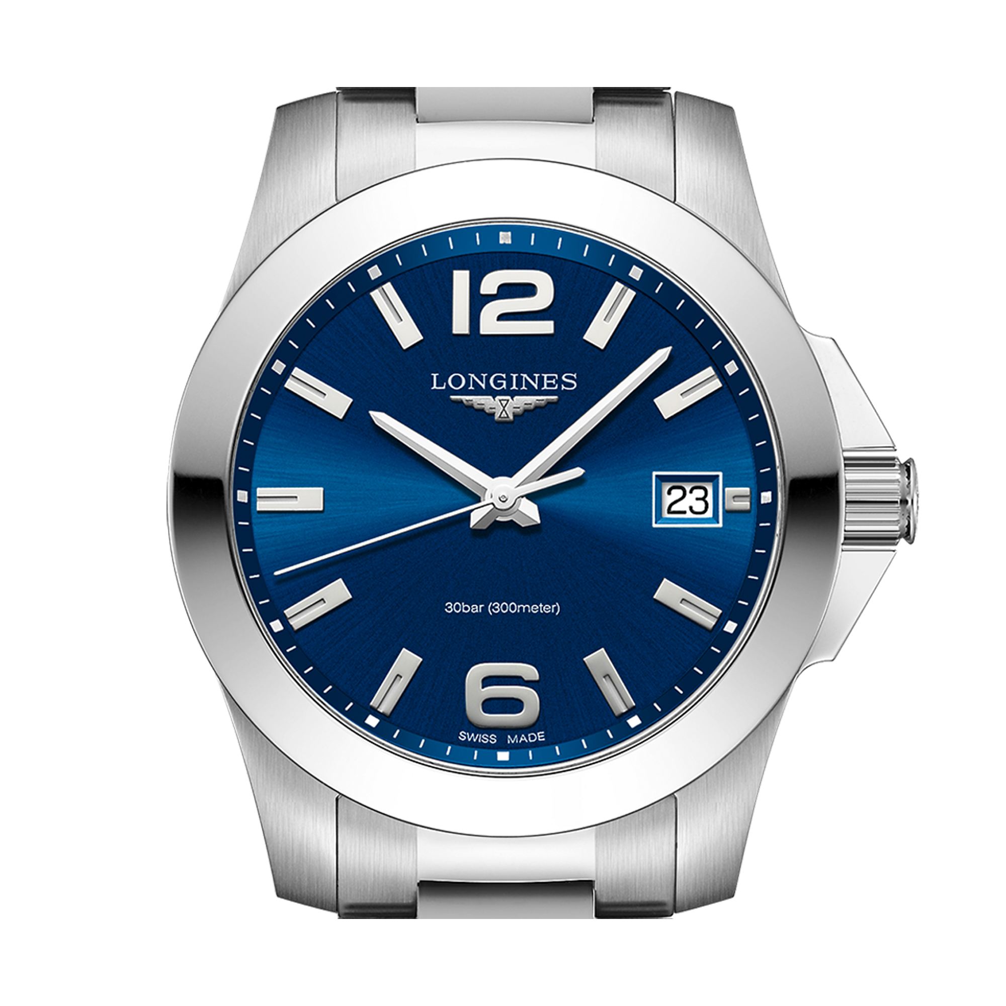 Оригинальные часы Longines Longines Conquest L3.377.4.96.6 кварцевые калибр механизма l156 (на основе eta 255.412) общий вид