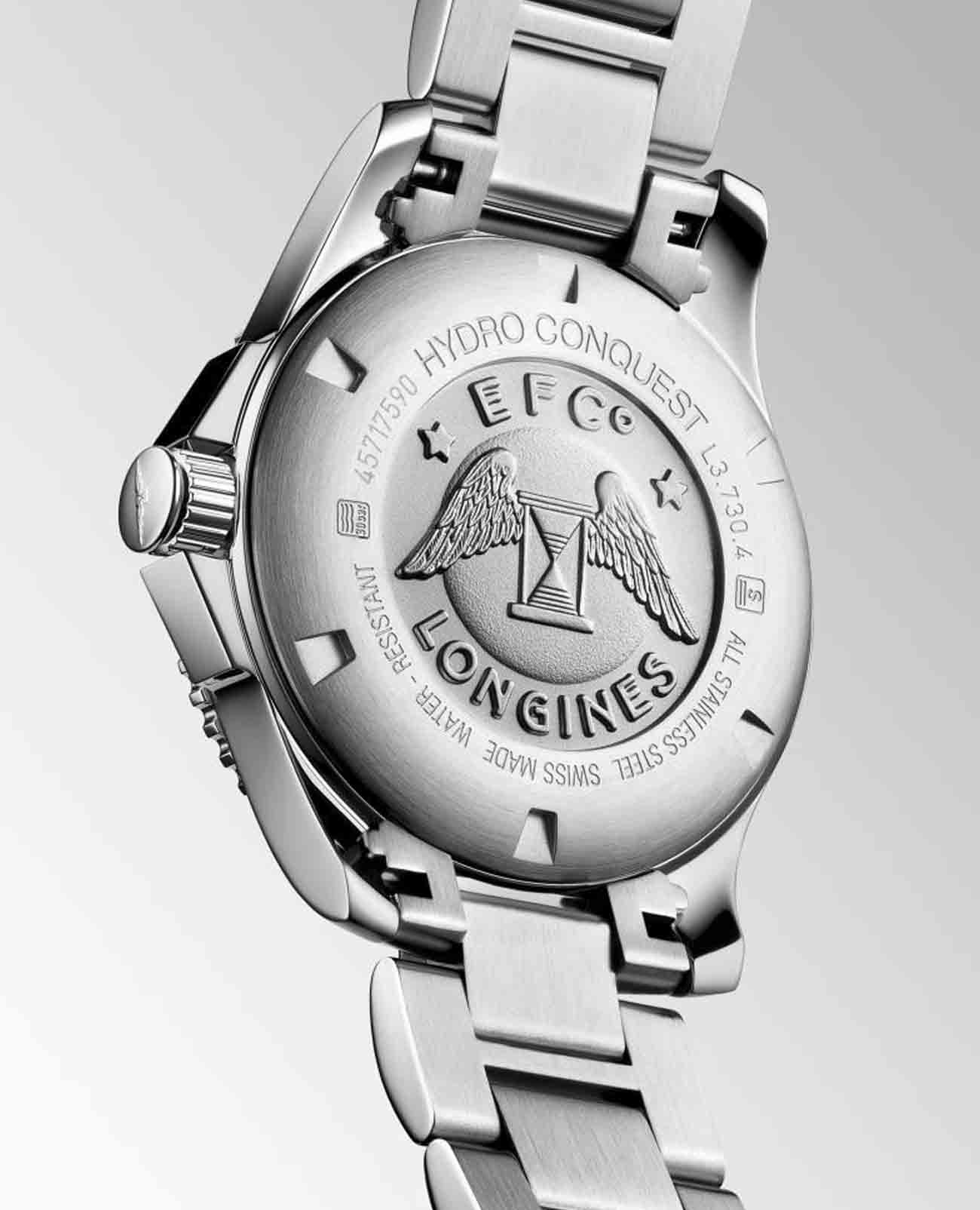 Longines Longines HydroConquest L3.730.4.96.6, hydroconquest швейцария мужские часы на браслете нержавеющая сталь боковой вид