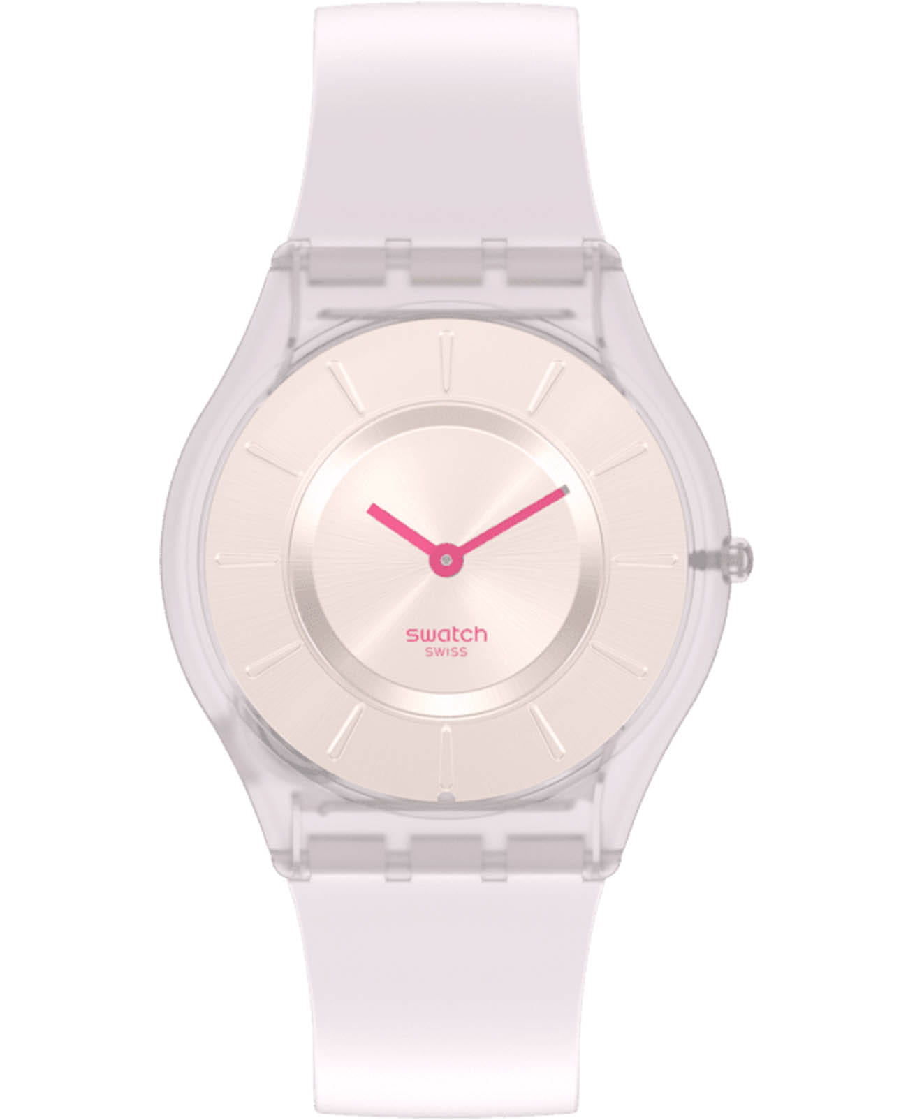 Swatch Swatch Skin Classic Biosourced SS08V101-S14  SS08V101-S14 кварцевые женские часы белый циферблат, браслет силикон — вид спереди