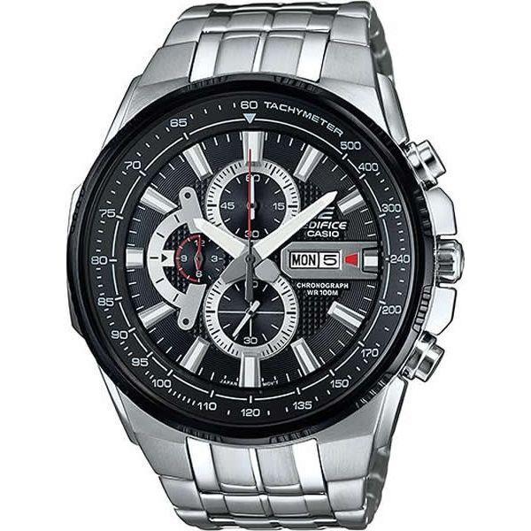 Casio Casio Edifice EFR-549D-1A EFR EFR-549D-1A8 автокварц (кинетик) мужские часы черный циферблат, браслет нержавеющая сталь — вид спереди