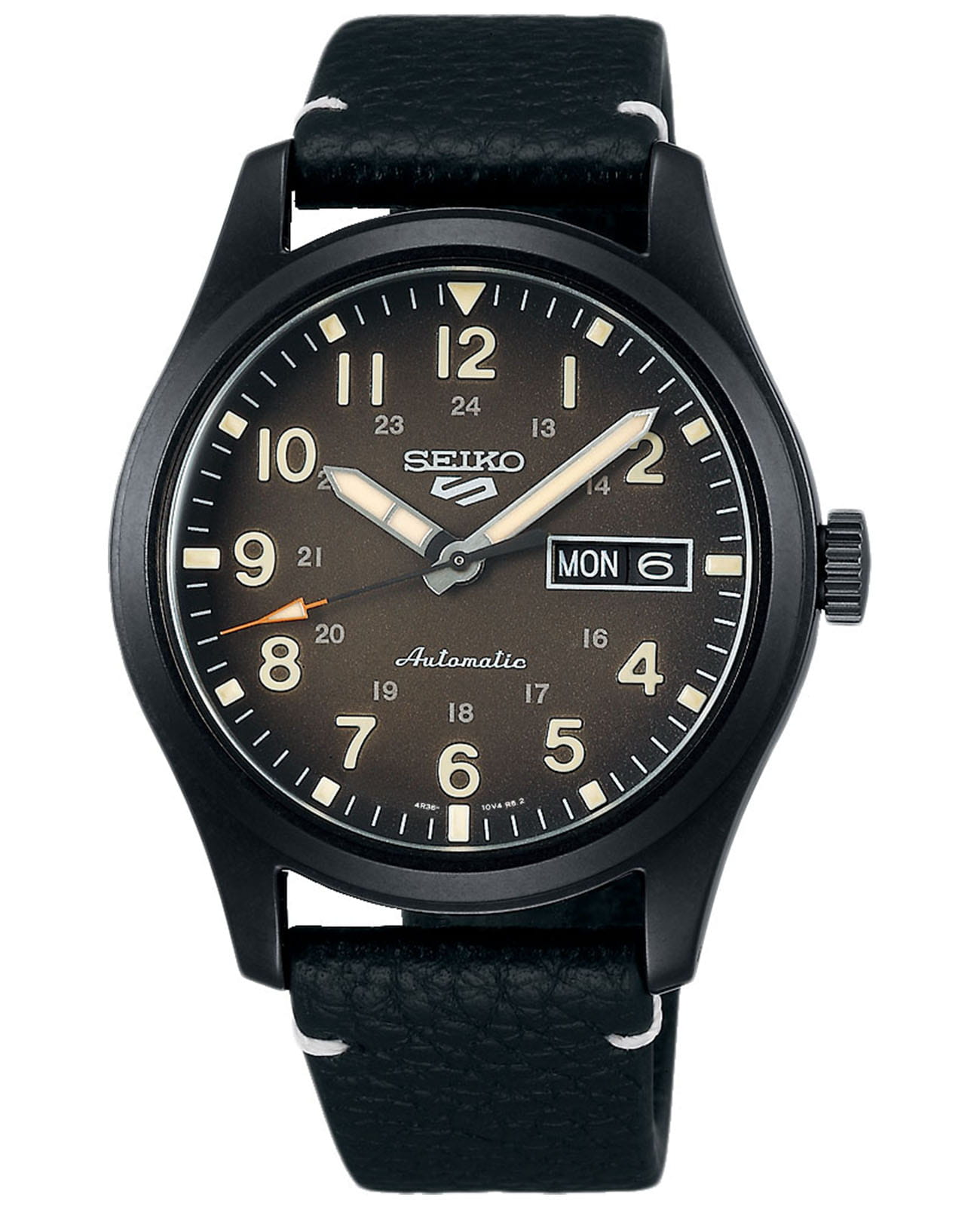 Seiko Seiko 5 Sports Field series SRPG41K1 Field SRPG41K1 механические мужские часы коричневый циферблат, браслет кожаный — вид спереди