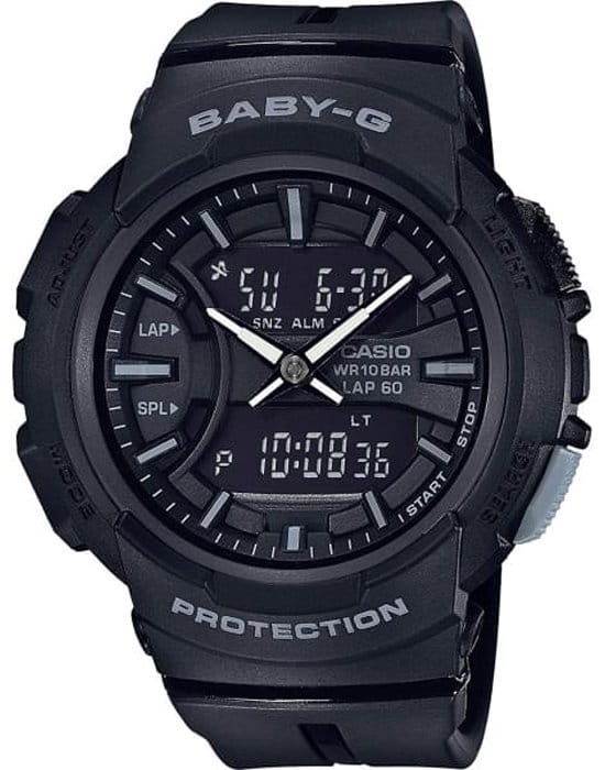 Casio Casio Baby-G BGA-240BC-1A  BGA-240BC-1A автокварц (кинетик) женские часы черный циферблат, браслет пластик — вид спереди