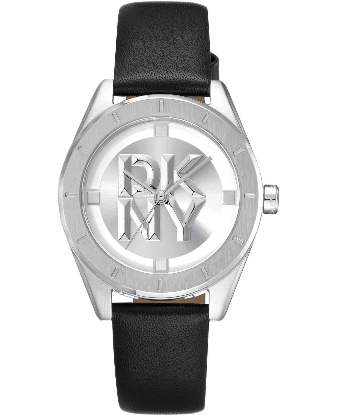 DKNY DKNY Chambers Midi DK1L016L0015  DK1L016L0015 кварцевые женские часы  циферблат, браслет кожаный — вид спереди