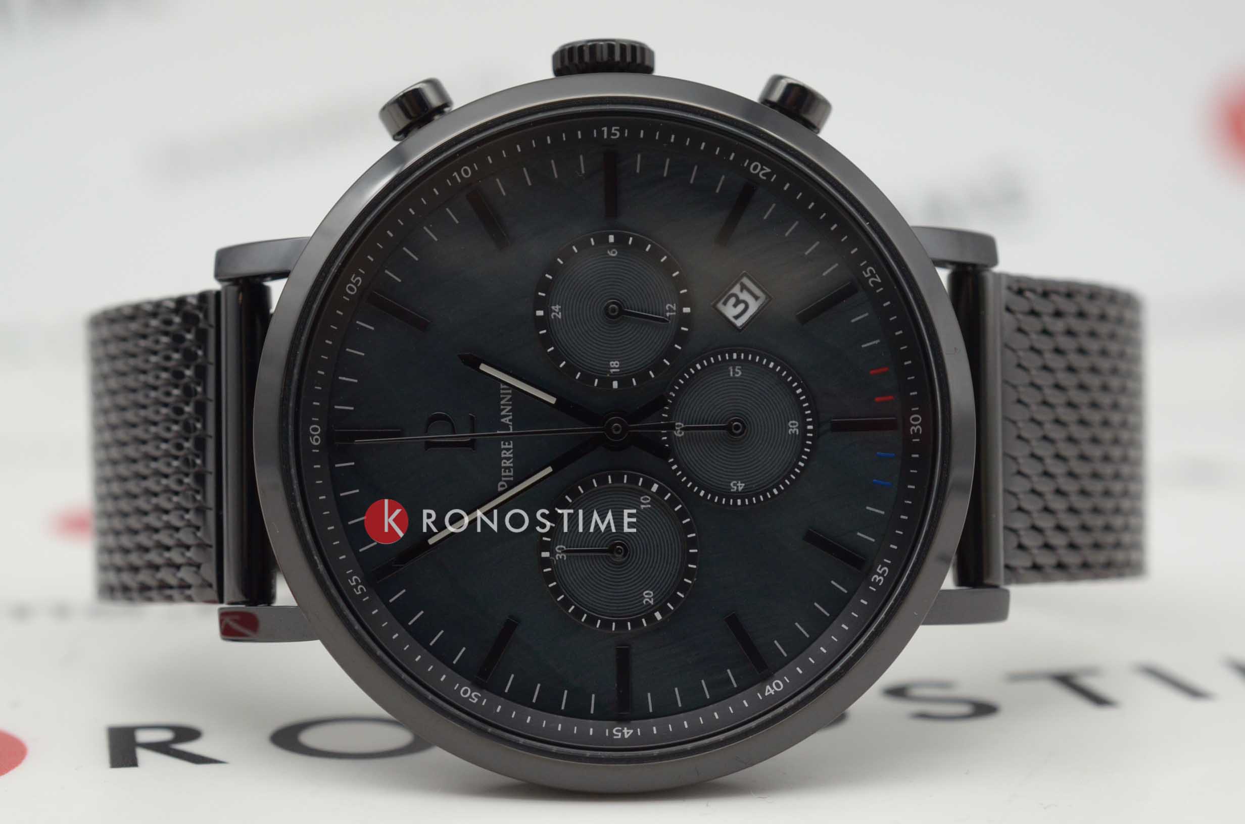 Pierre Lannier Pierre Lannier Baron 220H439,  франция мужские часы на браслете нержавеющая сталь с ip-покрытием боковой вид