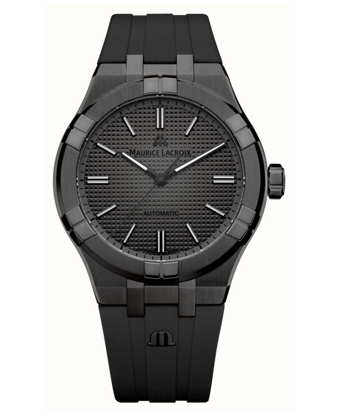 Maurice Lacroix Maurice Lacroix Aikon Automatic Limited Edition AI6008-PVB00-330-2  AI6008-PVB00-330-2 механические мужские часы черный циферблат, браслет кожаный — вид спереди
