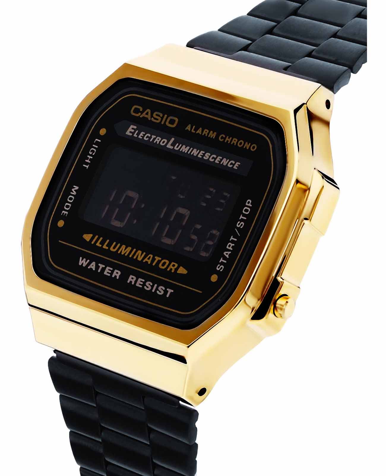 Casio Casio Vintage A168WEGB-1BDF (A168WEGB-1B) мужские часы  циферблат на запястье