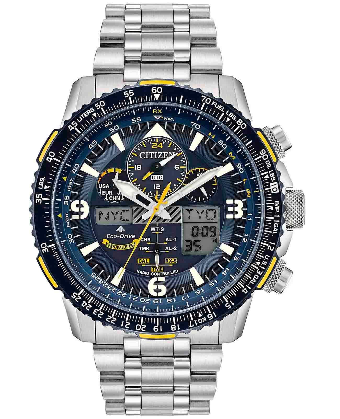 Citizen Citizen Promaster JY8078-52L  JY8078-52L кварцевые мужские часы синий циферблат, браслет нержавеющая сталь — вид спереди
