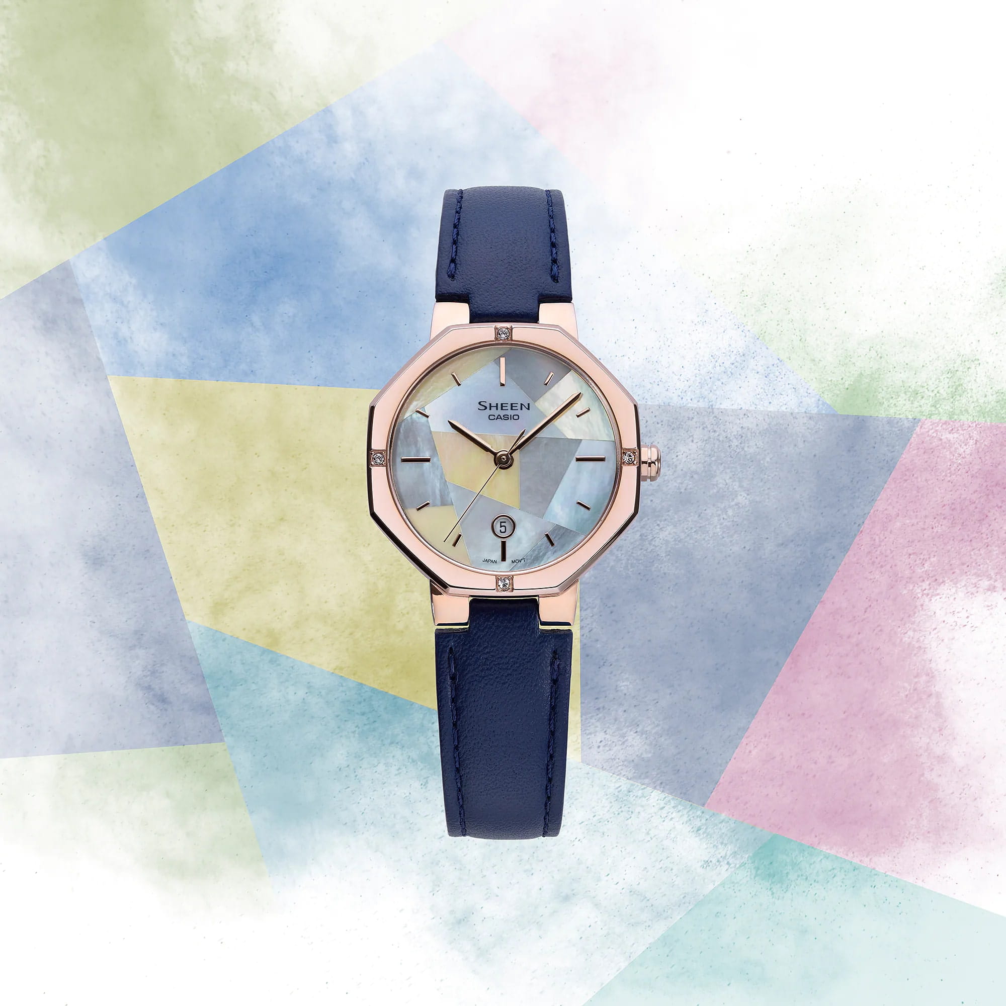 Casio Casio Sheen SHE-4543CGL-2A , наручные женские часы фото под углом