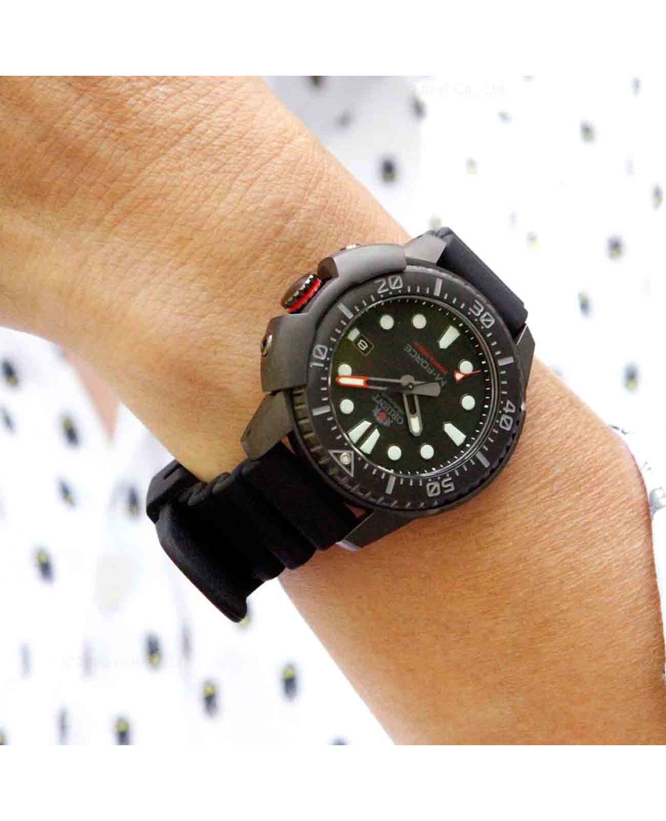 Orient Orient M-Force RA-AC0L03B (RN-AC0L03B), m-force япония мужские часы на браслете каучук боковой вид