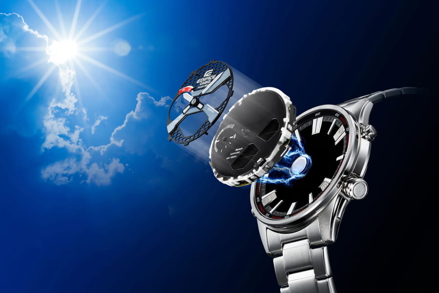 Casio Casio Edifice ECB-S100D-2A мужские часы синий циферблат на запястье