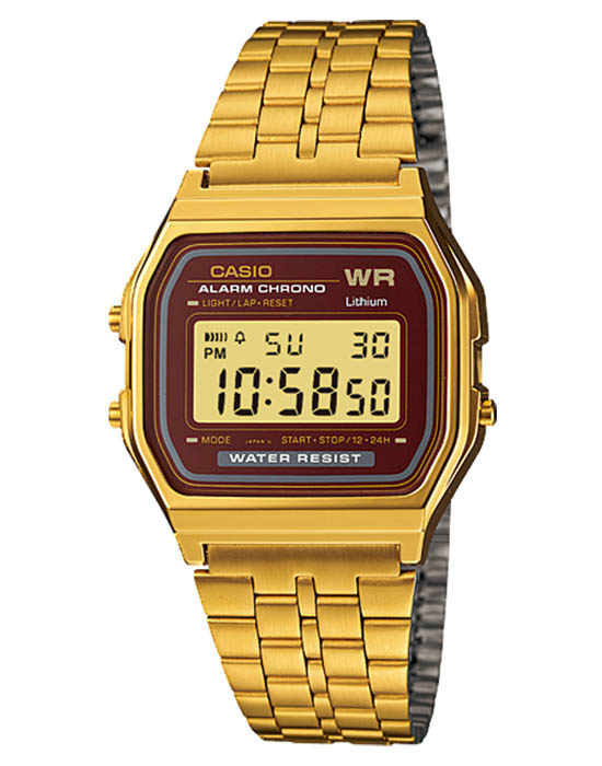Casio Casio Vintage A159WGEA-5DF  A159WGEA-5DF кварцевые мужские часы  циферблат, браслет нержавеющая сталь — вид спереди