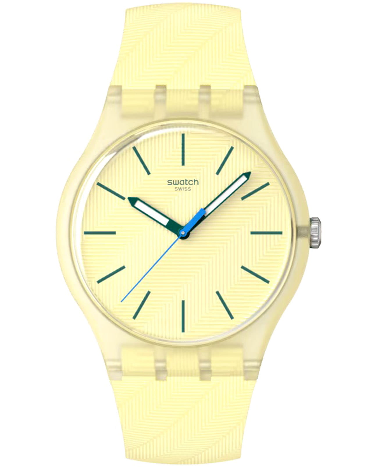 Swatch Swatch Citrus Tilt SO29J102  SO29J102 кварцевые мужские часы желтый циферблат, браслет силикон — вид спереди
