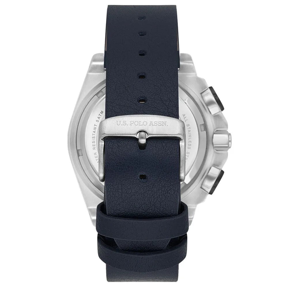 U.S. Polo Assn. U.S. Polo Assn. Crossing USPA1092-02,  сша мужские часы на браслете кожаный боковой вид