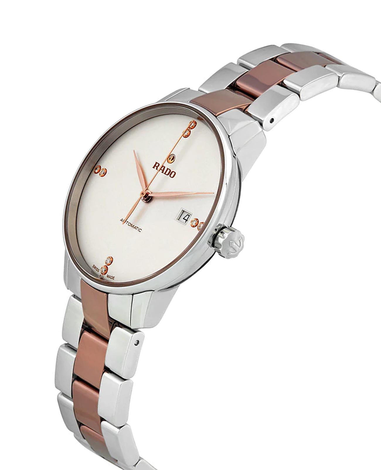 Rado Rado Coupole R22860722, coupole швейцария мужские часы на браслете нержавеющая сталь с pvd-покрытием боковой вид