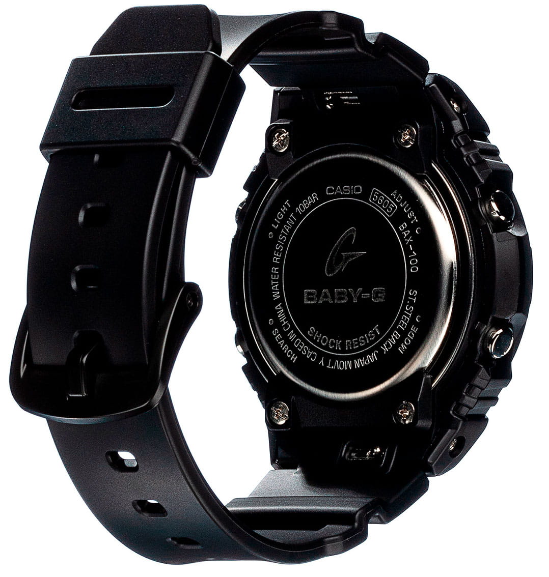 Casio Casio Baby-G BAX-100-1A, baby-g япония женские часы на браслете пластик боковой вид