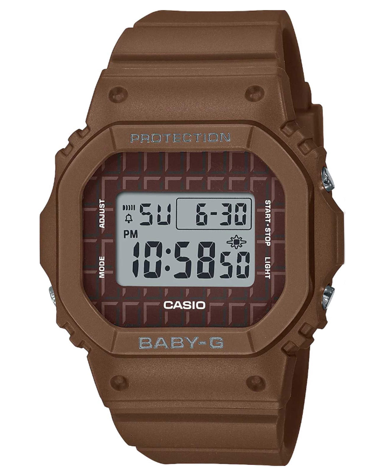 Casio Casio Baby-G BGD-565USW-5  BGD-565USW-5 кварцевые женские часы серый циферблат, браслет пластик — вид спереди