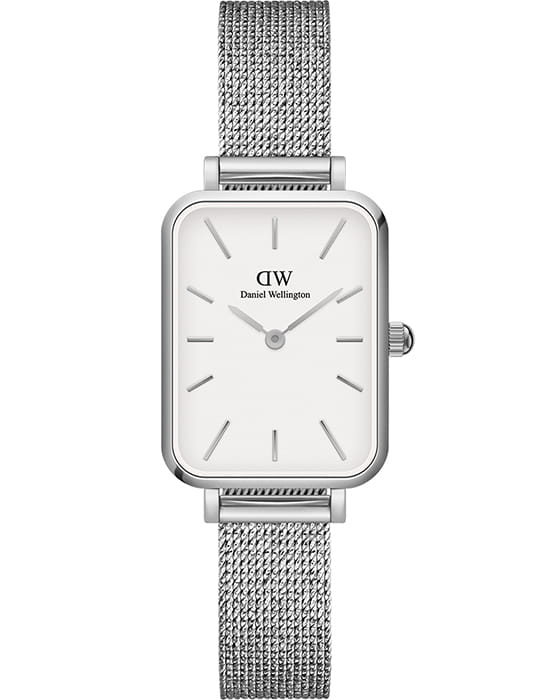 Daniel Wellington Daniel Wellington Quadro Pressed Melrose DW00100438  DW00100438 кварцевые женские часы белый циферблат, браслет нержавеющая сталь — вид спереди