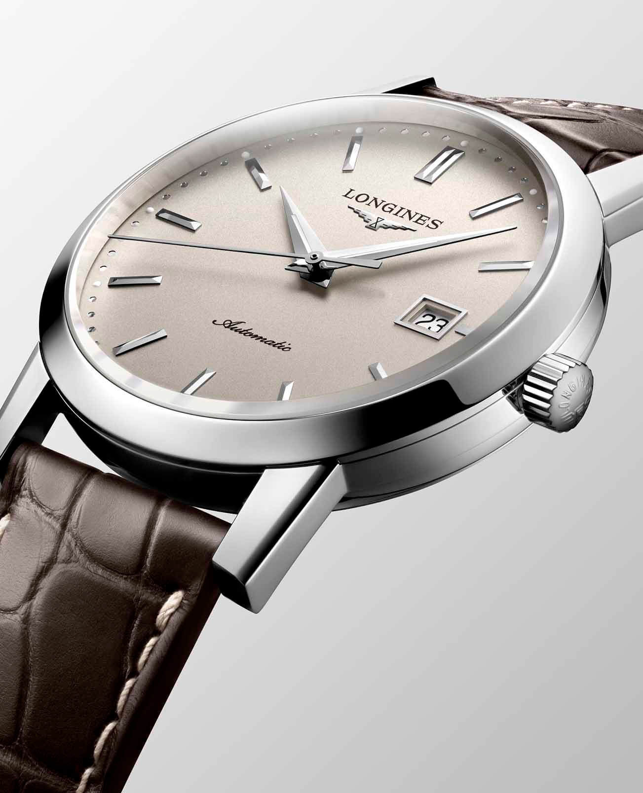 Longines Longines 1832 L4.825.4.92.2, 1832 швейцария мужские часы на браслете кожаный боковой вид