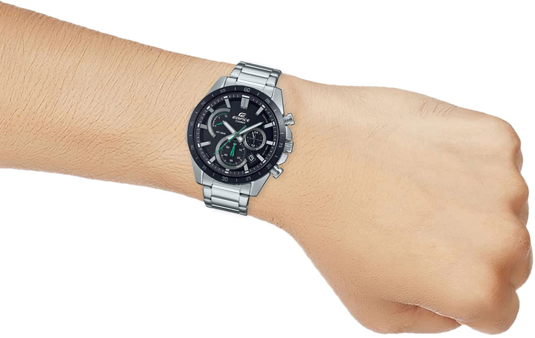 Casio Casio Edifice EFR-573DB-1AVUDF (EFR-573DB-1A), edifice япония мужские часы на браслете нержавеющая сталь боковой вид