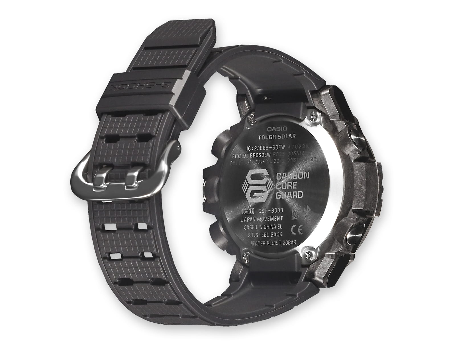 Casio Casio G-Shock GST-B300S-1A, g-shock япония мужские часы на браслете пластик боковой вид