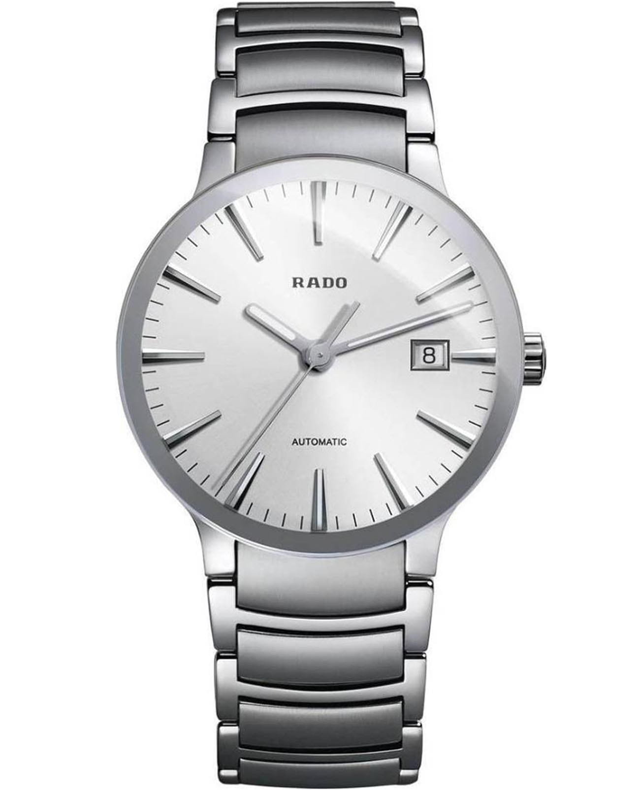 Rado Rado Centrix Automatic R30939103 Automatic R30939103 механические мужские часы серебристый циферблат, браслет сталь + высокотехнологичная керамика — вид спереди
