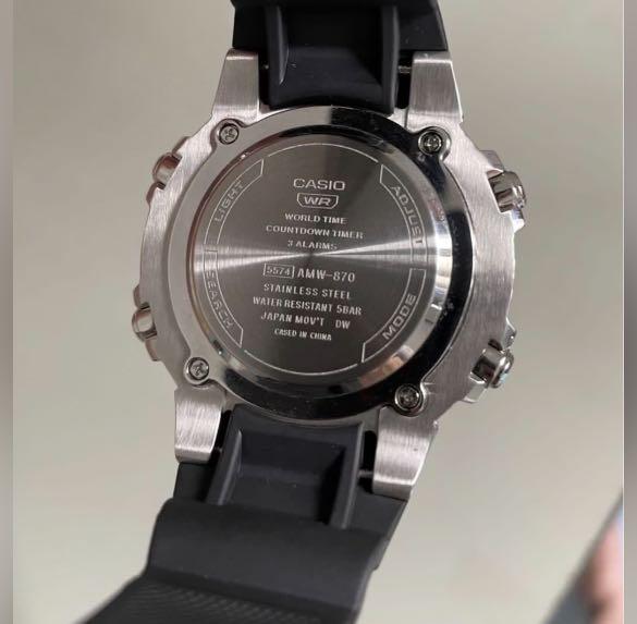 Casio Casio Collection AMW-870-1AVDF (AMW-870-1A), collection япония мужские часы на браслете пластик боковой вид