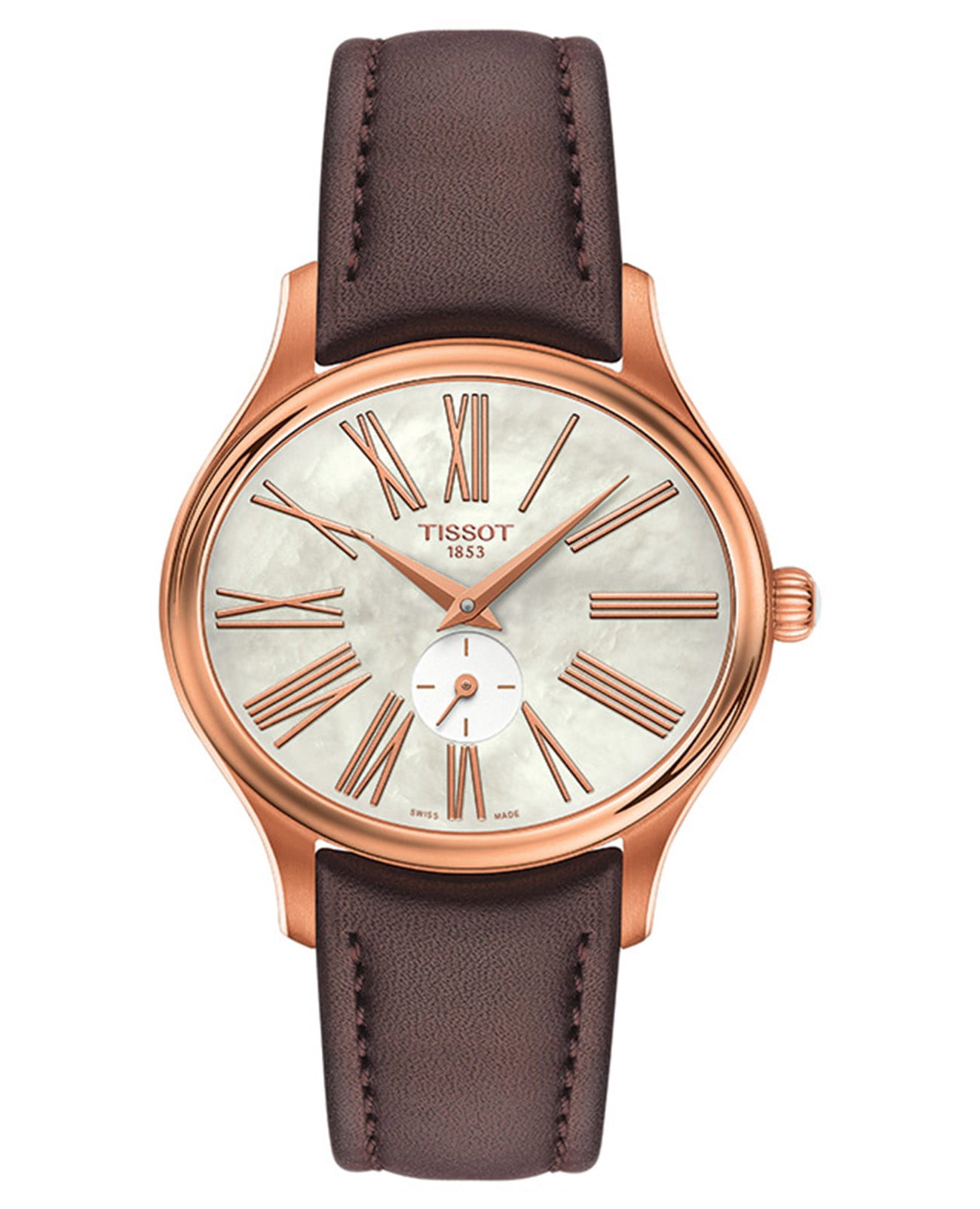 Tissot Tissot T-Lady Bella Ora T103.310.36.113.00 Bella Ora T1033103611300 кварцевые женские часы перламутровый циферблат, браслет кожаный — вид спереди