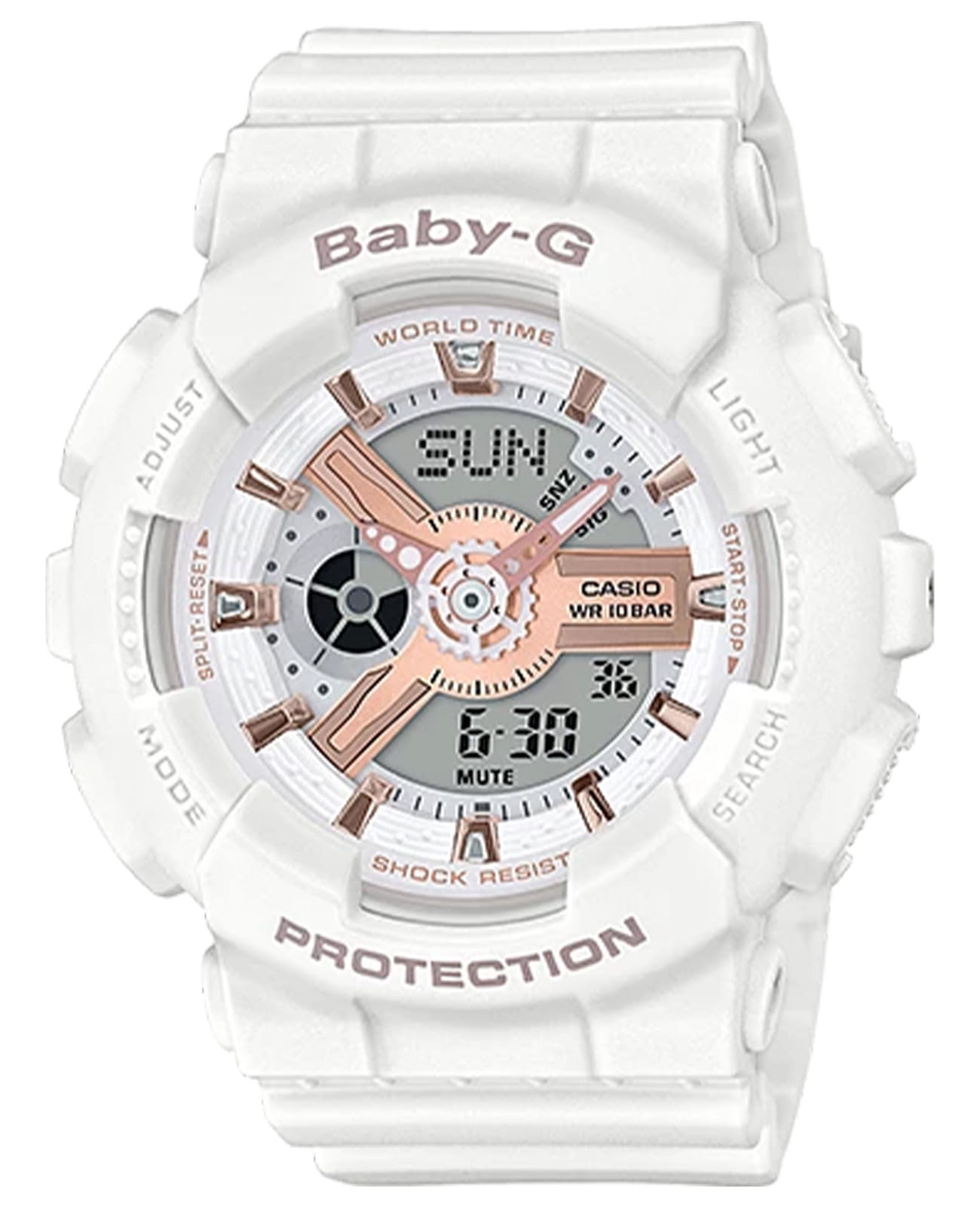 Casio Casio Baby-G BA-110RG-7A  BA-110RG-7A кварцевые женские часы серый циферблат, браслет пластик — вид спереди
