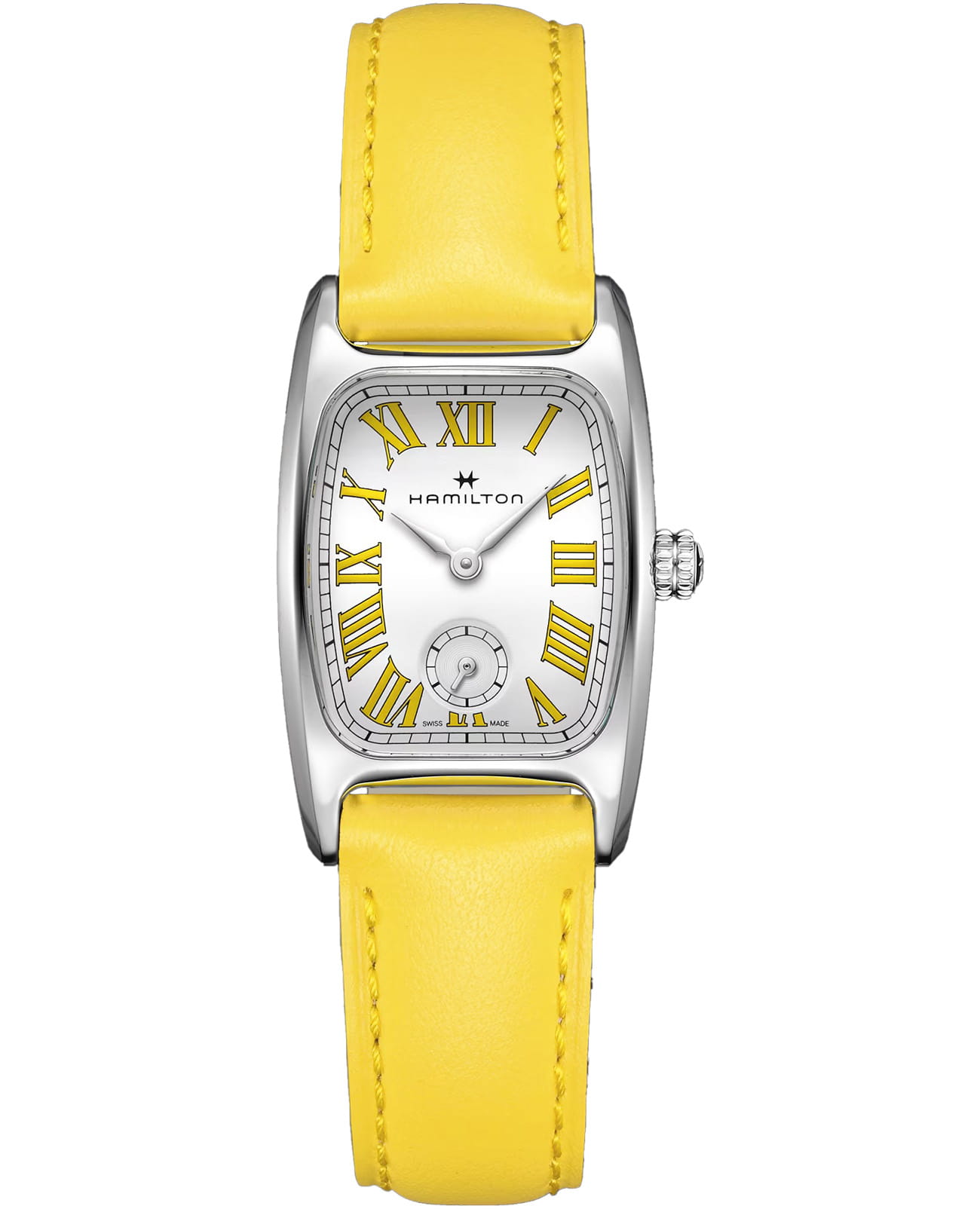 Hamilton Hamilton American Classic Boulton Small Second Quartz H13321812  H13321812 кварцевые женские часы белый циферблат, браслет кожаный — вид спереди