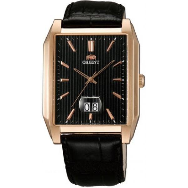 Orient Orient WCAA002B (FWCAA002B)  FWCAA002B  мужские часы черный циферблат, браслет кожа + текстиль — вид спереди
