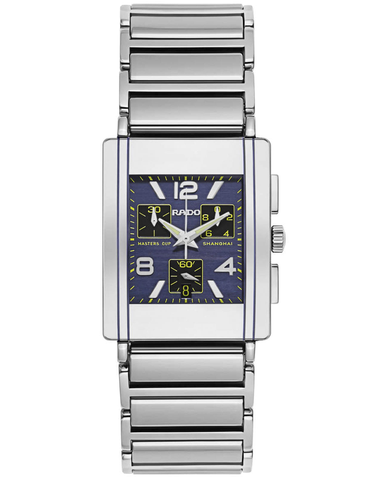 Rado Rado Integral R20591422  R20591422 кварцевые мужские часы синий циферблат, браслет сталь + керамические вставки — вид спереди