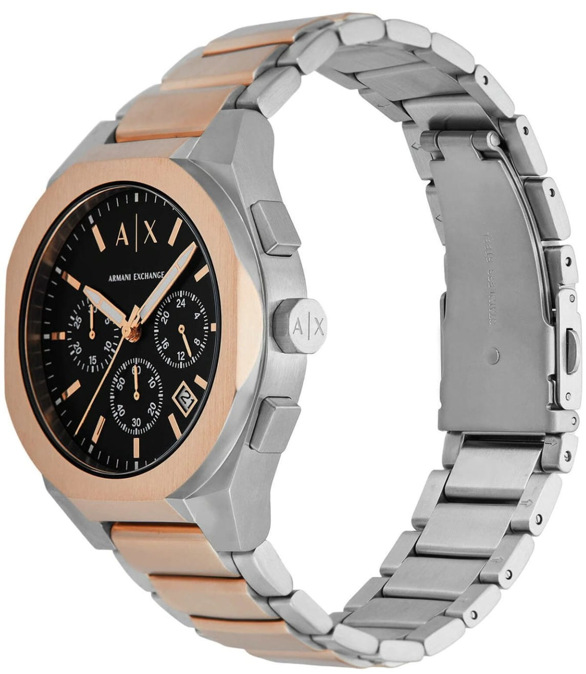 Armani Exchange Armani Exchange Rafael AX4181,  италия мужские часы на браслете нержавеющая сталь с ip-покрытием боковой вид