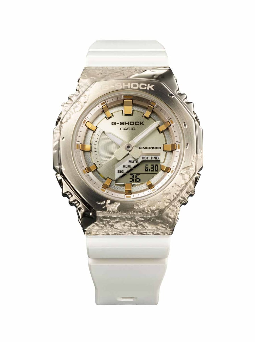 Casio Casio G-Shock GM-S2140GEM-9ADR (GM-S2140GEM-9A) электронные мужские часы часы крупный план золотой циферблата